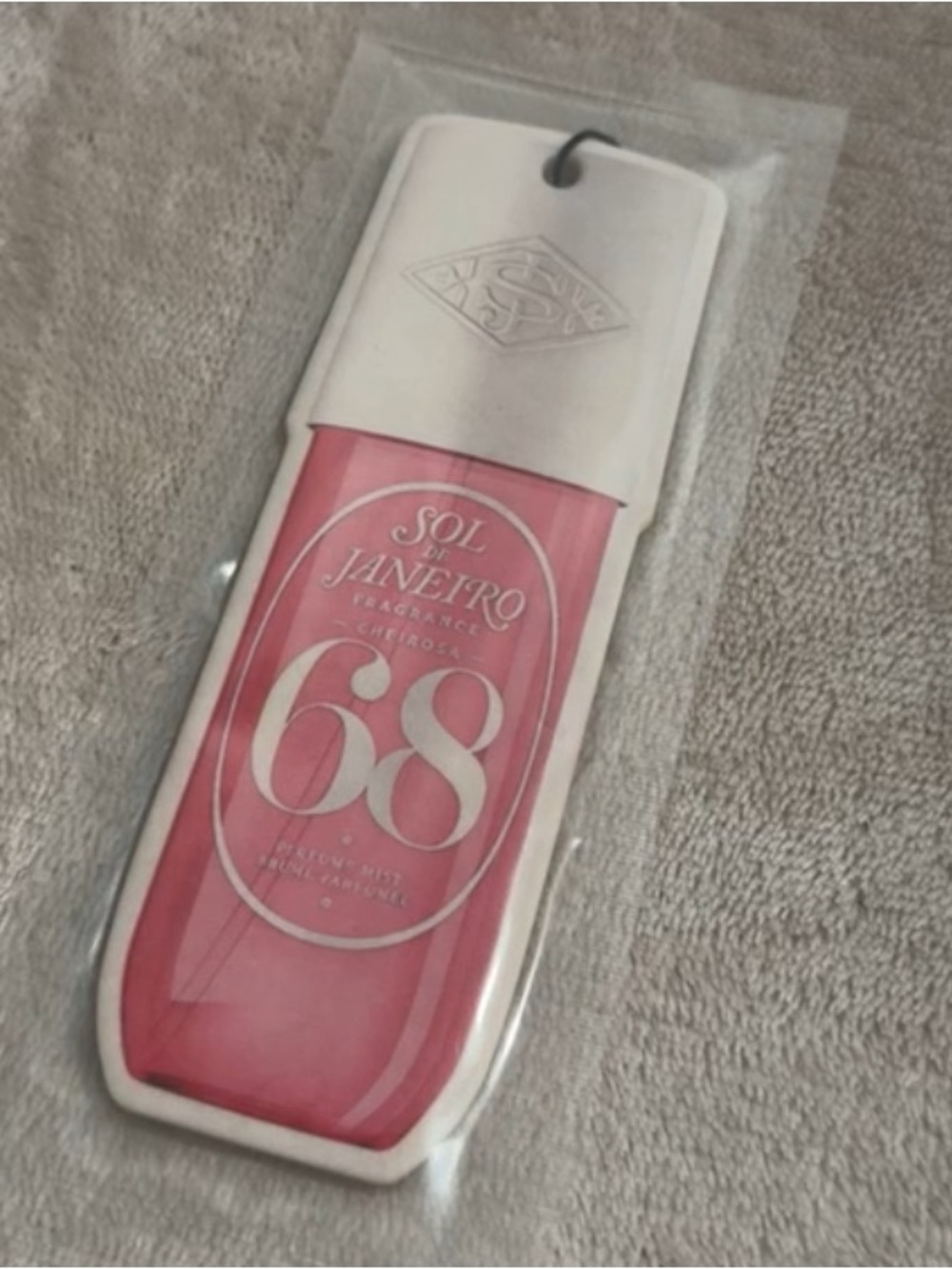 Sol de Janeiro pink '68' fragrance tag air freshener